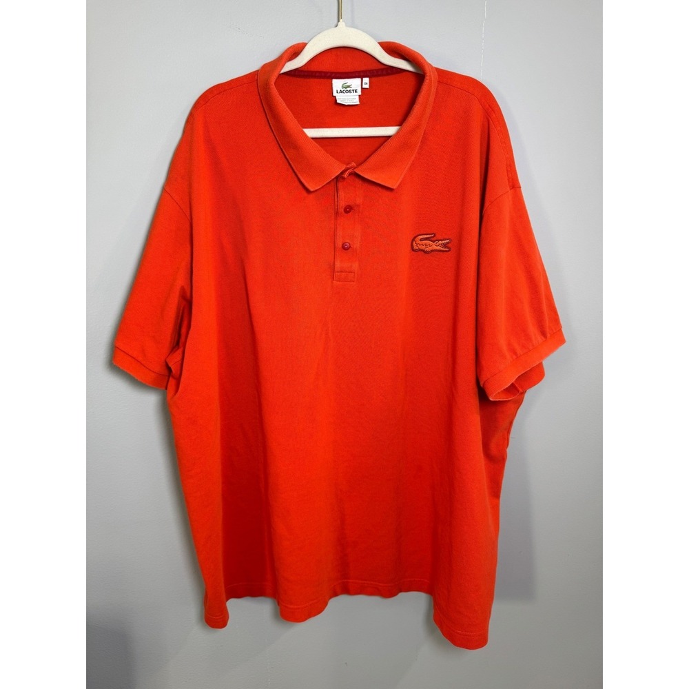Lacoste Men Orange Short Sleeve Classic Fit Polo‎ Shirt Size 3XL 12R